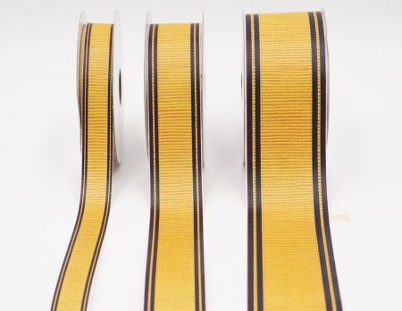 Жовтий & Чорний Край Смугастий Тканинний Риббон Набір_AI